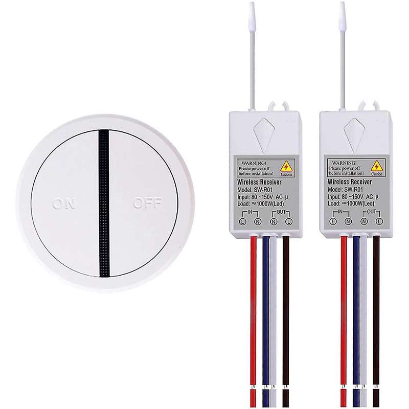 Wireless Light Switch and Receiver Kit, Mini Remote Control Switch