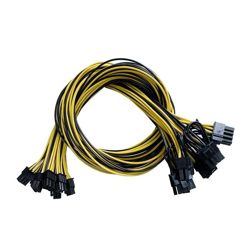 12pcs Pcie 6pin to 8pin(6+2) Male to Male Pci-e Power Cable for Gpu