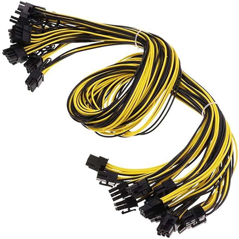 12pcs Pcie 6pin to 8pin(6+2) Male to Male Pci-e Power Cable for Gpu