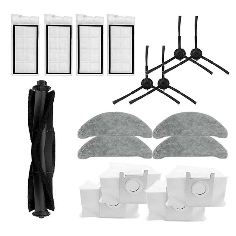 Main Brush Mop Cloths Dust Bags Side Brush for Roidmi Eve Plus Vacuum