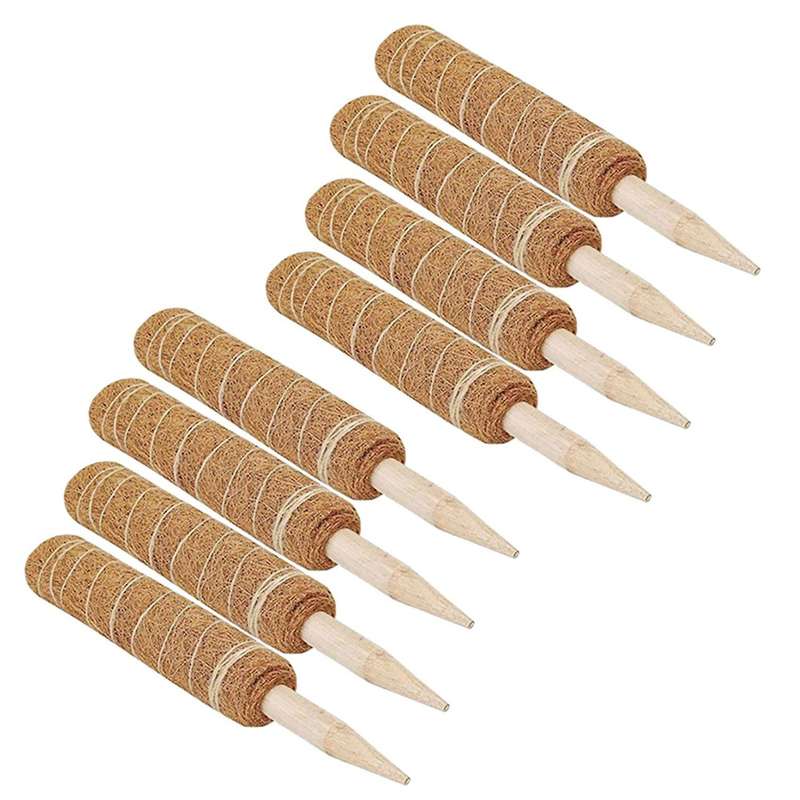 8pc Coir Moss Totem Pole for Creepers Plant Support Climbing Garden