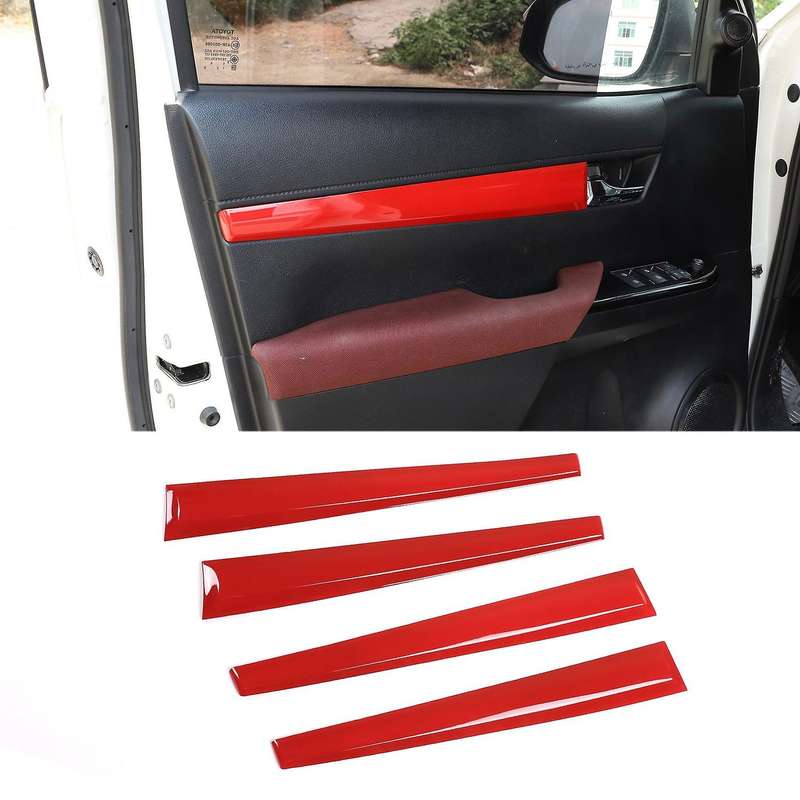 For Toyota Hilux 15-21 Inner Door Panel Trim Car Styling Red
