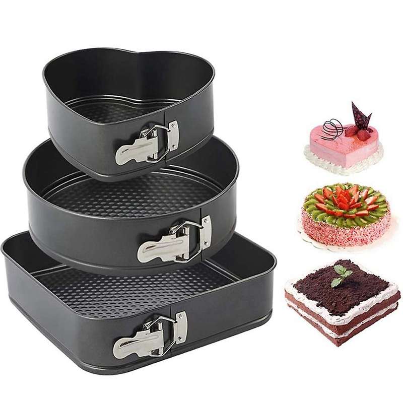 3pc Carbon Steel Baking Dish Bakeware Non-stick Cake Mold Baking Tool
