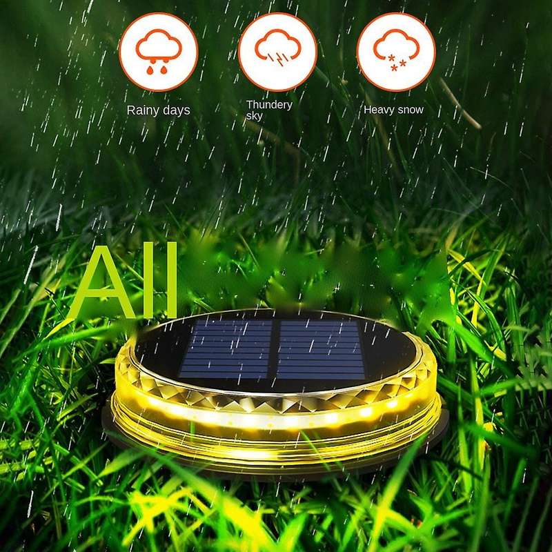 Solar Lights Outdoor, Garden Deck Solar Disk Lights (4 Pack)