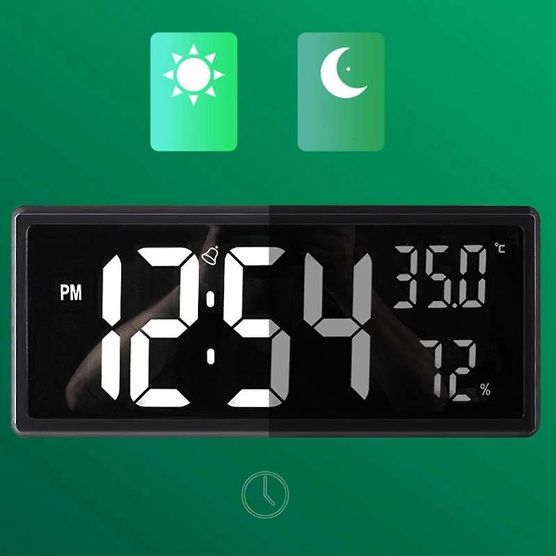 Led Digital Alarm Clock Temperature Date Display Desktop Mirror B