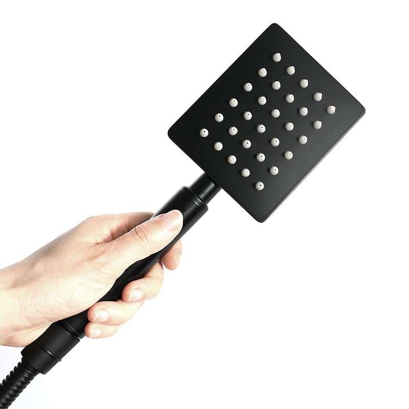 Luxury Black Shower Head Spray Head Set for Bathroom Matte Black, A