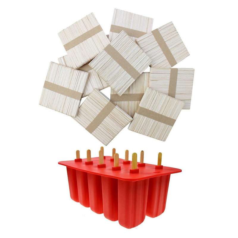 300x Natural Wood Popsicle Sticks, Wooden Popsicle Stick