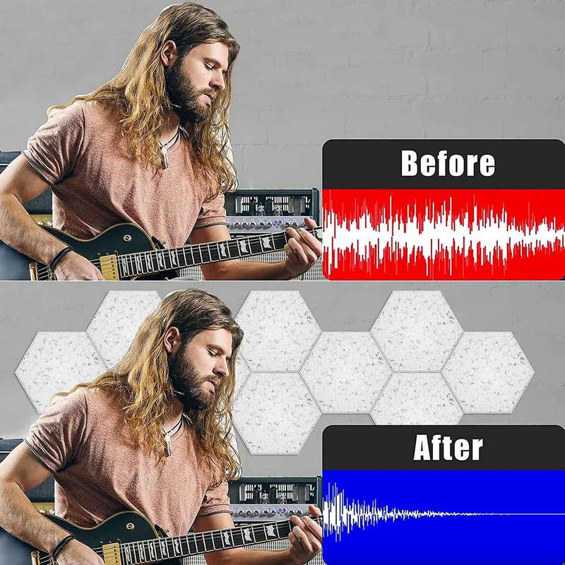 12 Pack Self-adhesive Acoustic Panels 12 X 10 X 0.4inch - Sound Proof