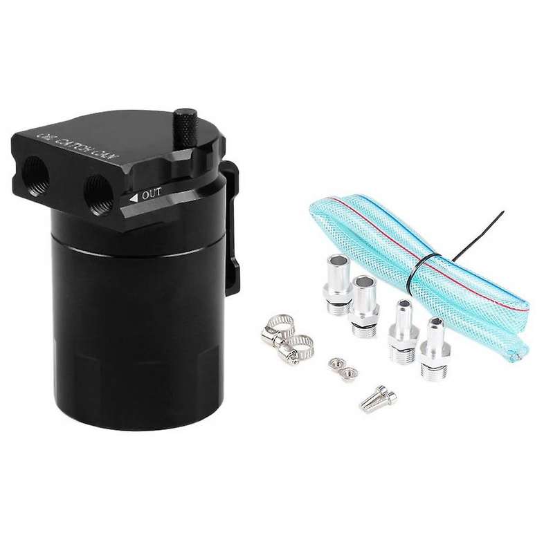 Dyno Racing Universal Oil Catch Can Engine Oil Catch Tank Black