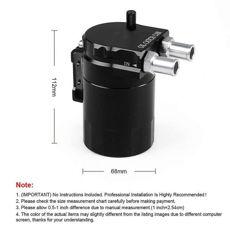 Dyno Racing Universal Oil Catch Can Engine Oil Catch Tank Black