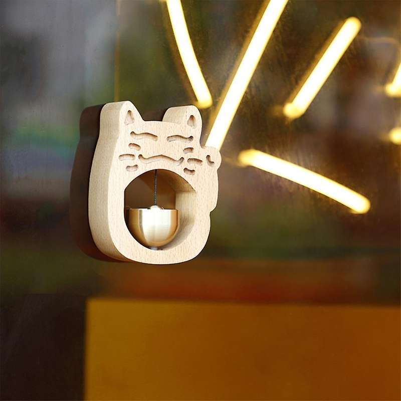 Cat-shaped Bell Ornament Wind Chime Refrigerator Gift Decoration A