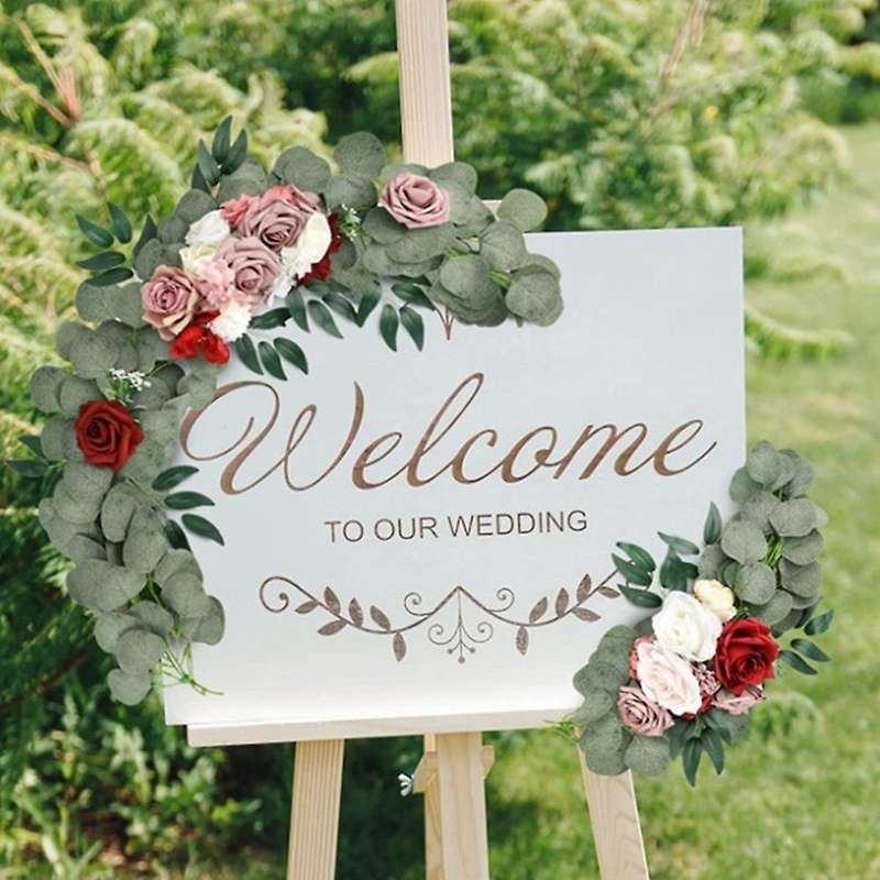 2pcs Faux Rose Arch Floral, for Background Wedding Lintel Decoration