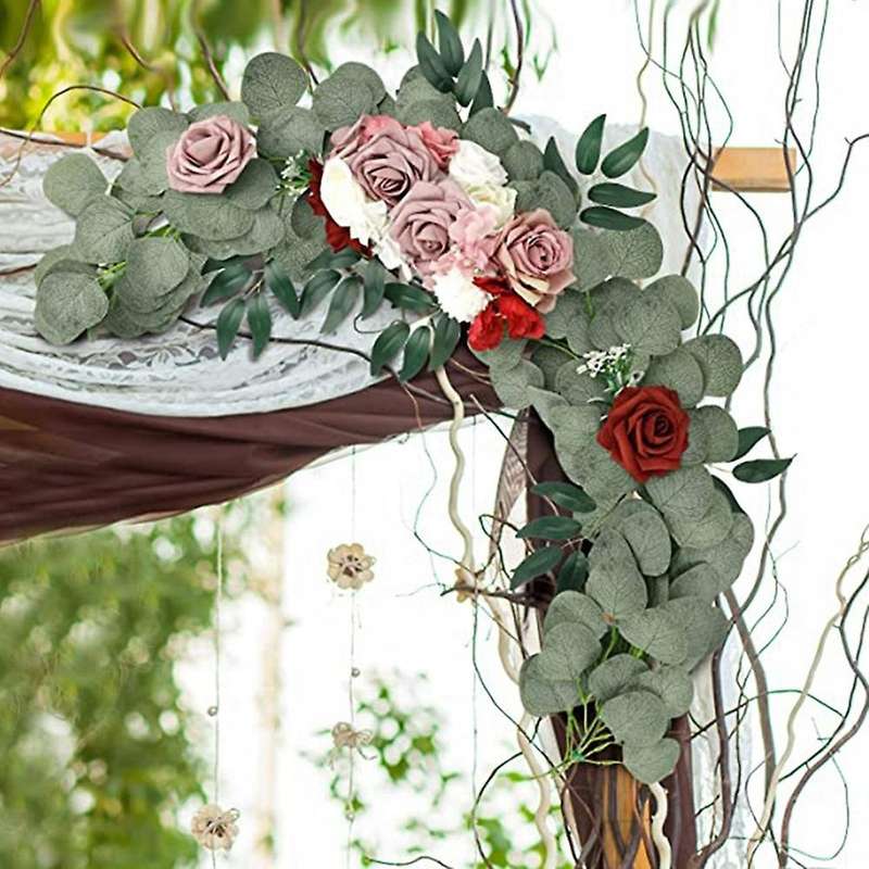 2pcs Faux Rose Arch Floral, for Background Wedding Lintel Decoration