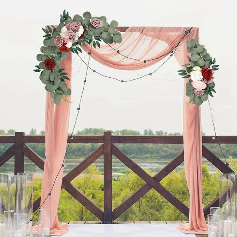 2pcs Faux Rose Arch Floral, for Background Wedding Lintel Decoration