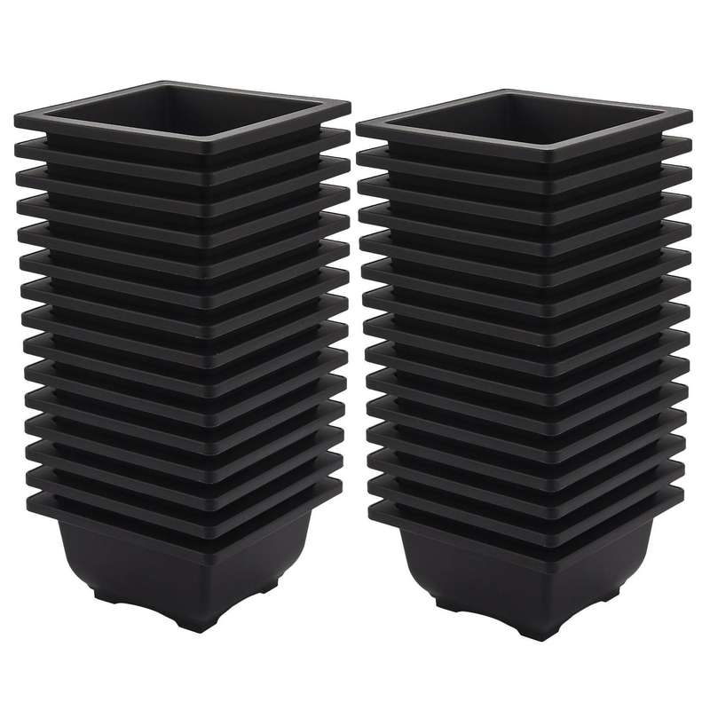 30 Pcs 4.7 Inch Flower Pot, Square Plastic Bonsai Training Pot