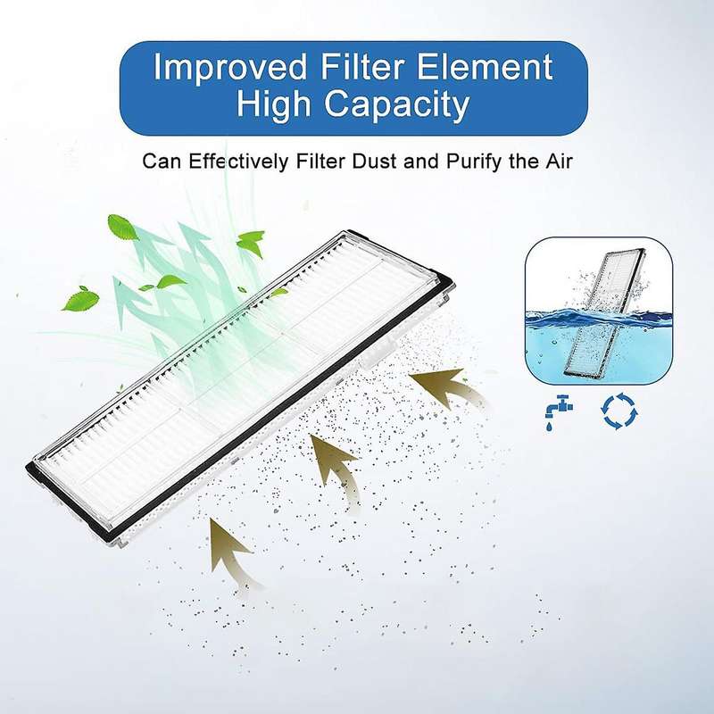 Main Brush Side Brush Hepa Filter Mop Cloth Spare Parts