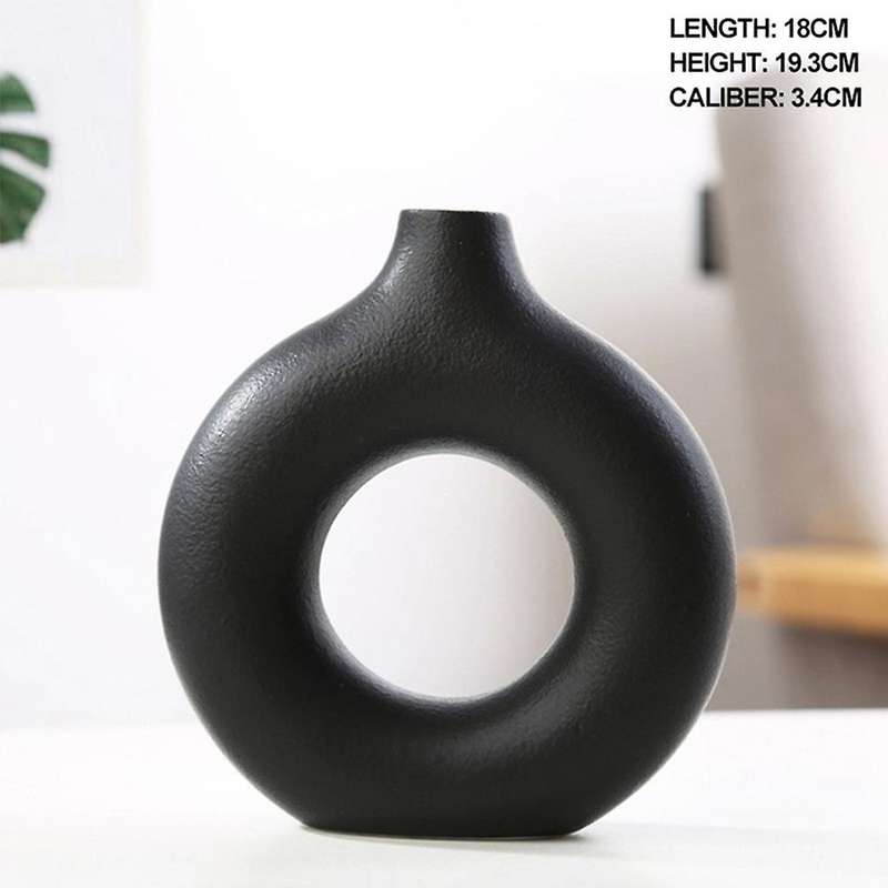Nordic Ceramic Circular Hollow Office Desktop Interior Gift Decor-c