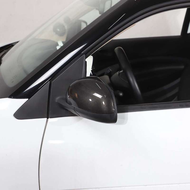 Car Carbon Fiber Abs Rearview Mirror Cap Cover Fit For-mercedes Smart