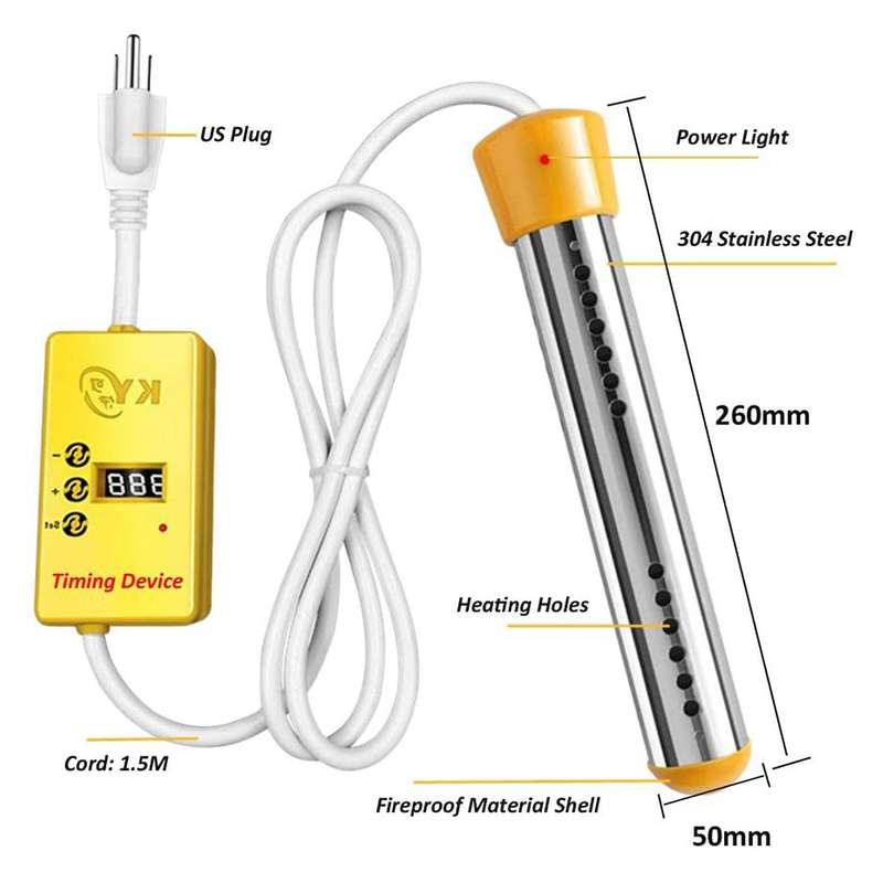 2500w Electric Heater Boiler Water Heating Elements Eu Plug Yellow