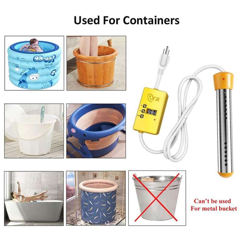2500w Electric Heater Boiler Water Heating Elements Eu Plug Yellow