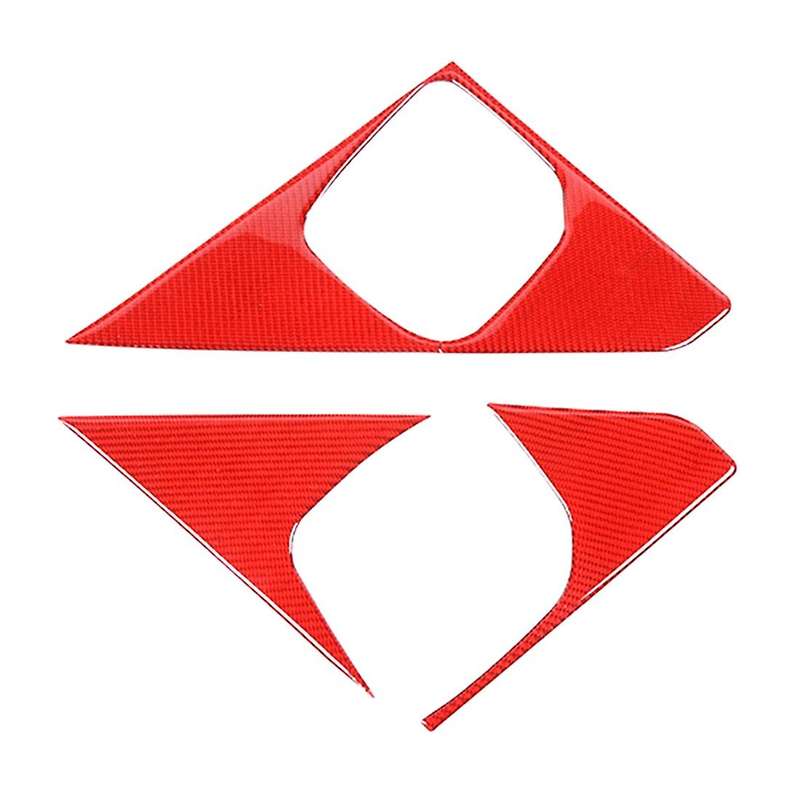 Front Triangle Panel Cover Trim for Dodge Ram 1500,red Carbon Fiber