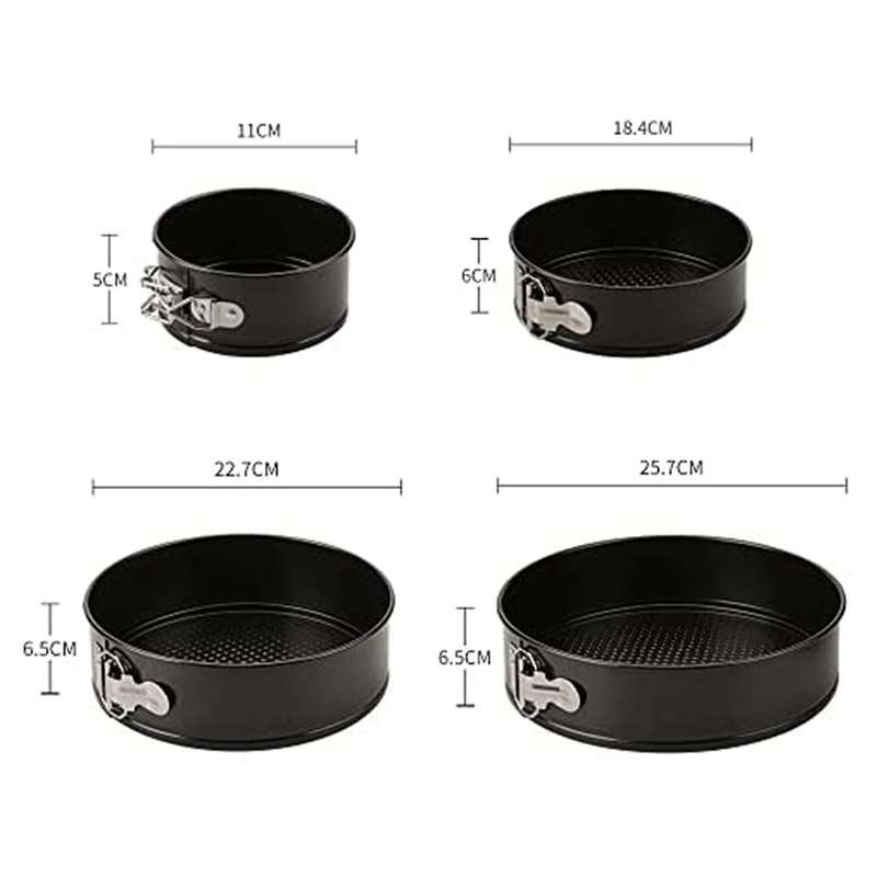 Baking Mold Cake Pan Set Non-stick with Bottom 4 Pcs (4/7/9/10inch)