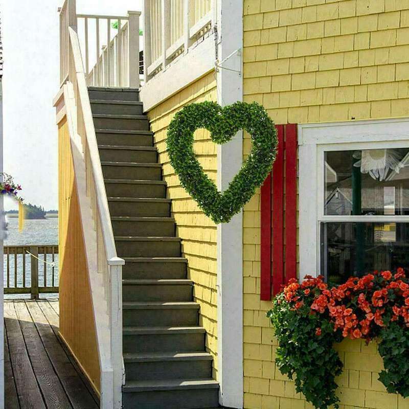 Garden Boxwood Heart Topiary Door Hanging Love Heart Home Decor