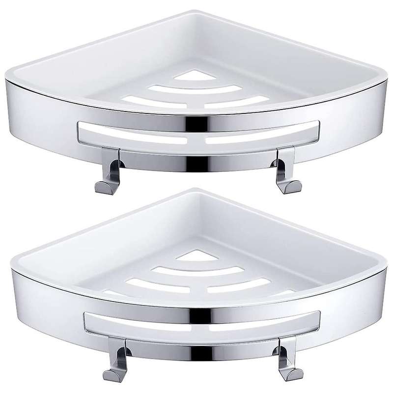 2pcs Corner Bathroom Shelves, 304 Stainless Steel -silver