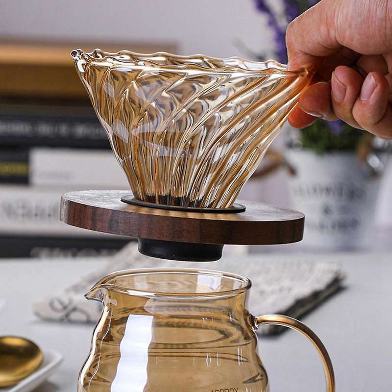 Pour Over Coffee Set V60 Dripper 600ml Coffee Server Glass Funnel,3