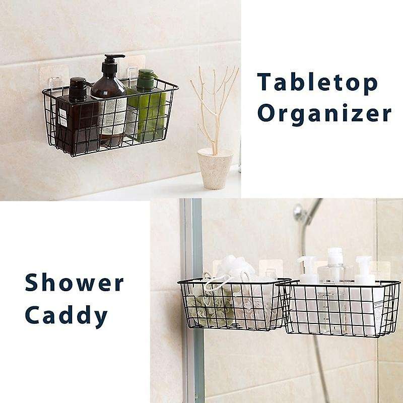 Metal Hanging Wire Basket with Hooks for Organizer Holder 4 Pack