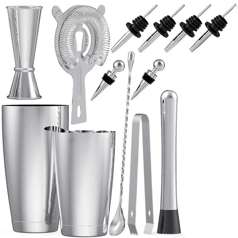 Stainless Steel Boston Bar Set Tools with 28oz/20oz Shaker Tins