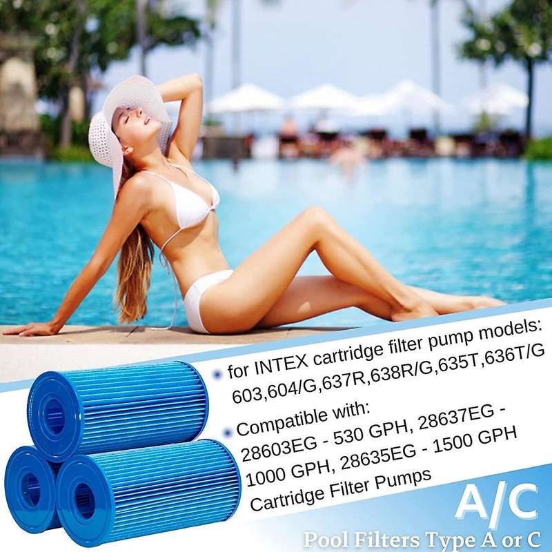 Pool Filter Type A/c for Bestway Iii Fd2138 for Intex 29000e/59900e