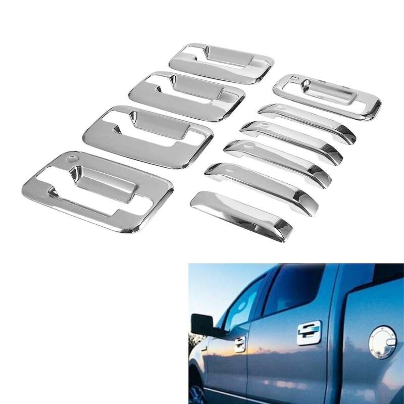 External Door Handle Covers for 2004-2019 Ford F-150 Silver