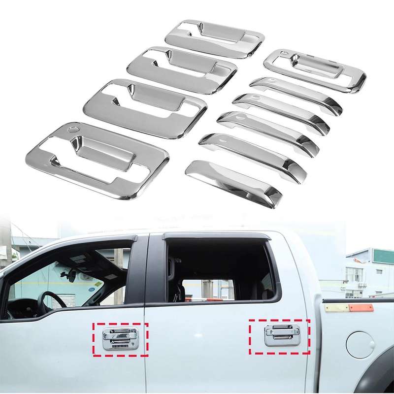 External Door Handle Covers for 2004-2019 Ford F-150 Silver