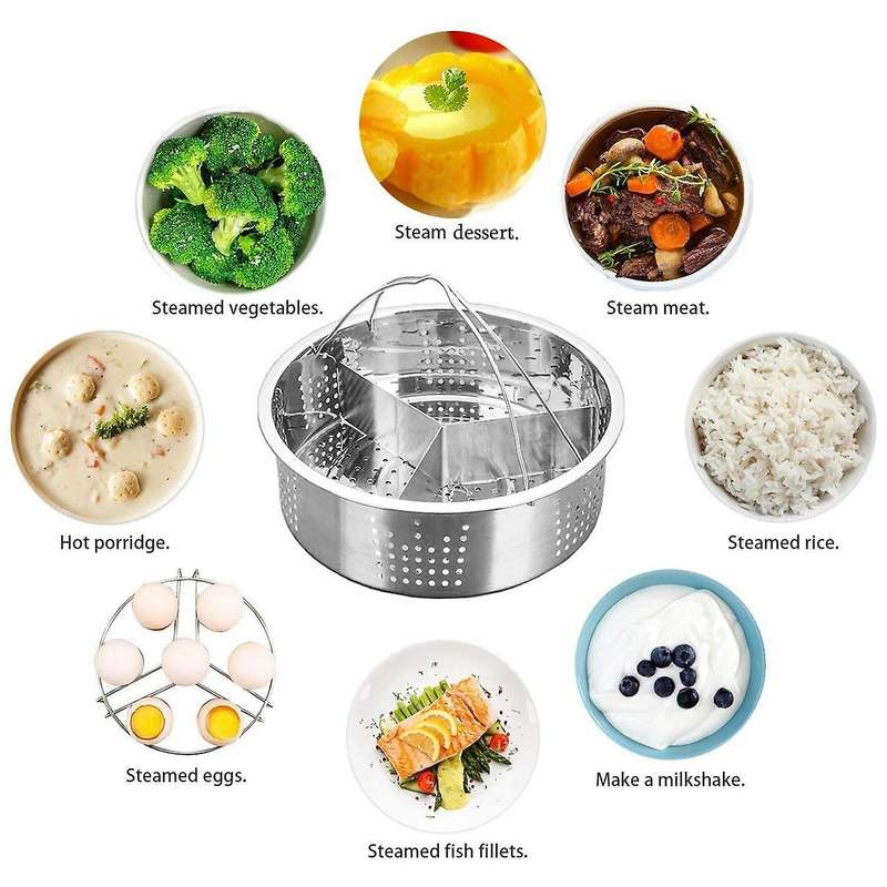 Steamer Basket Fits Pot 5,cooker, Stainless Steel, 3 Pcs Set