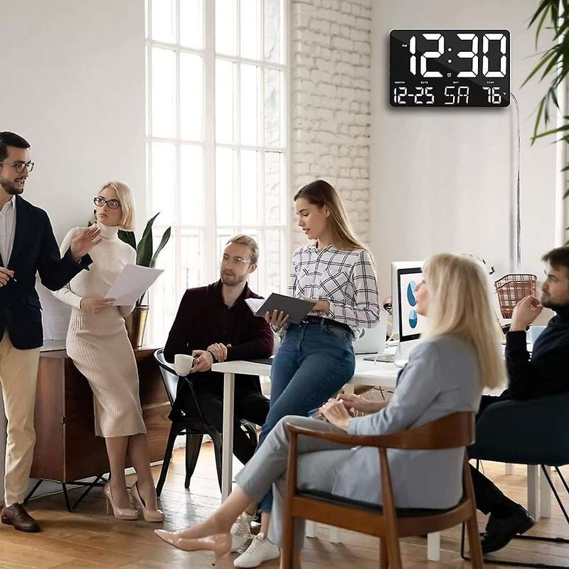 Digital Clock Large Display, Led Wall Clock for Home Office A