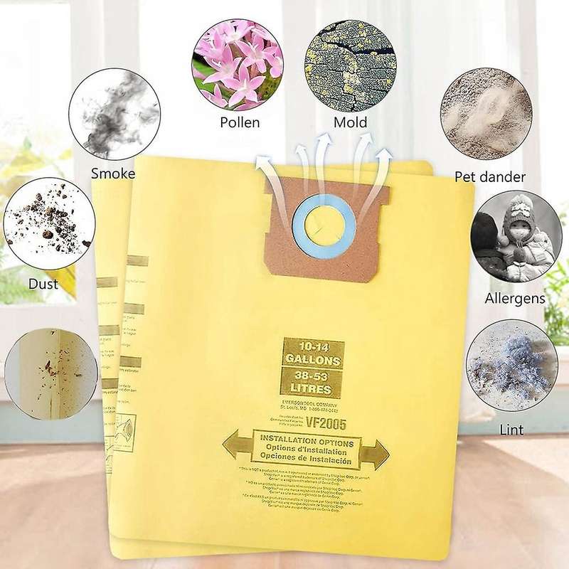 10 Pack Replacement Type I Vacuum Filter Bags 9067200 for Shop Vac
