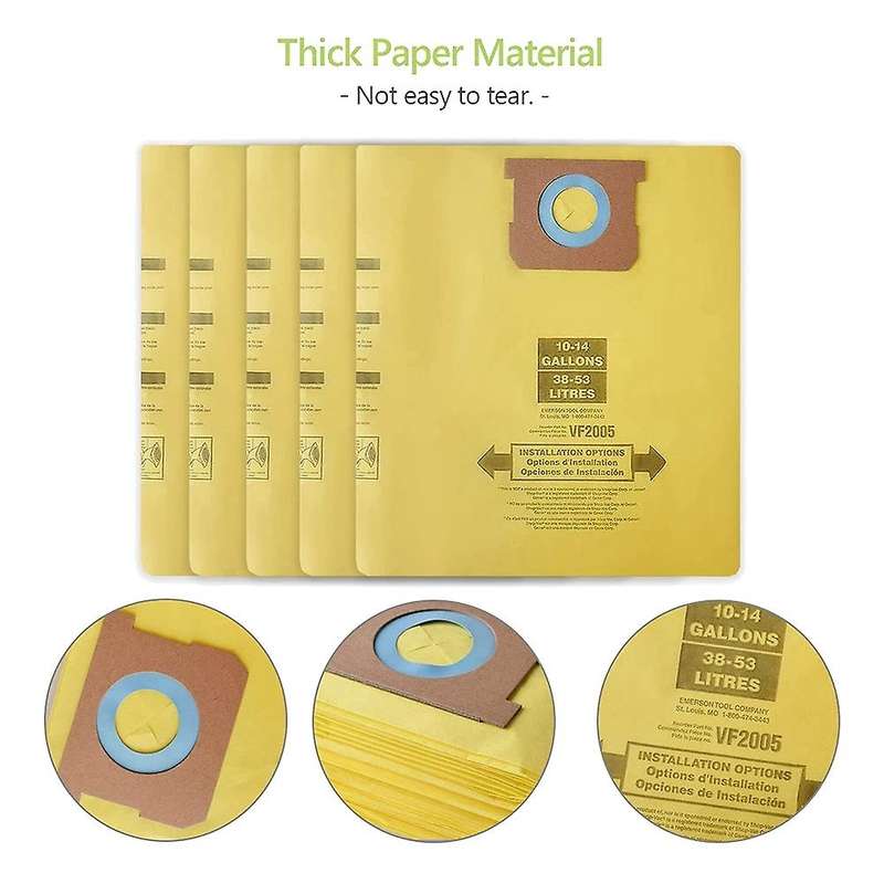 10 Pack Replacement Type I Vacuum Filter Bags 9067200 for Shop Vac