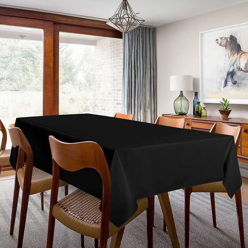 2pcs Black Tablecloth, Rectangle 6 Feet Table Cloth
