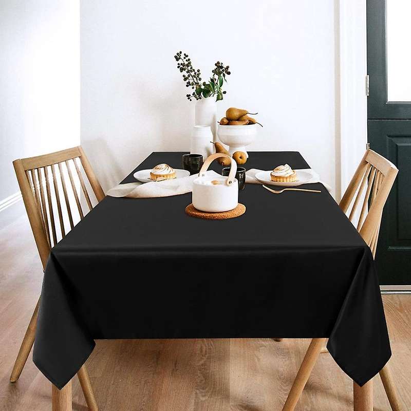 2pcs Black Tablecloth, Rectangle 6 Feet Table Cloth