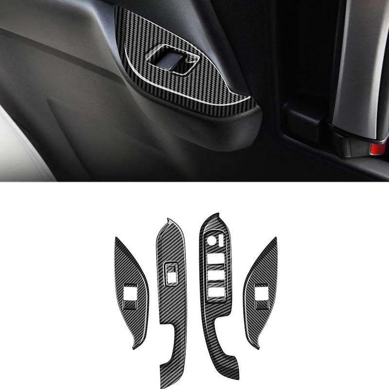 For Toyota Voxy 2022 Window Glass Lift Button Trim Carbon Fiber