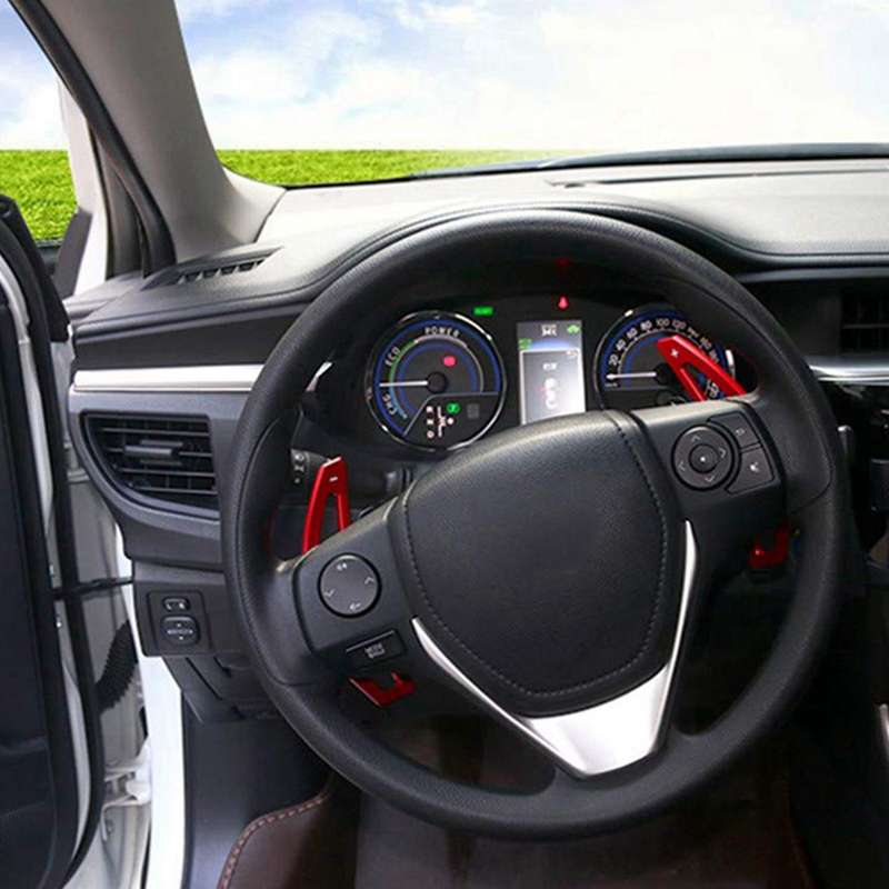 2x Aluminum Alloy Paddle Shifter for Toyota Camry 2012-2016, (red)