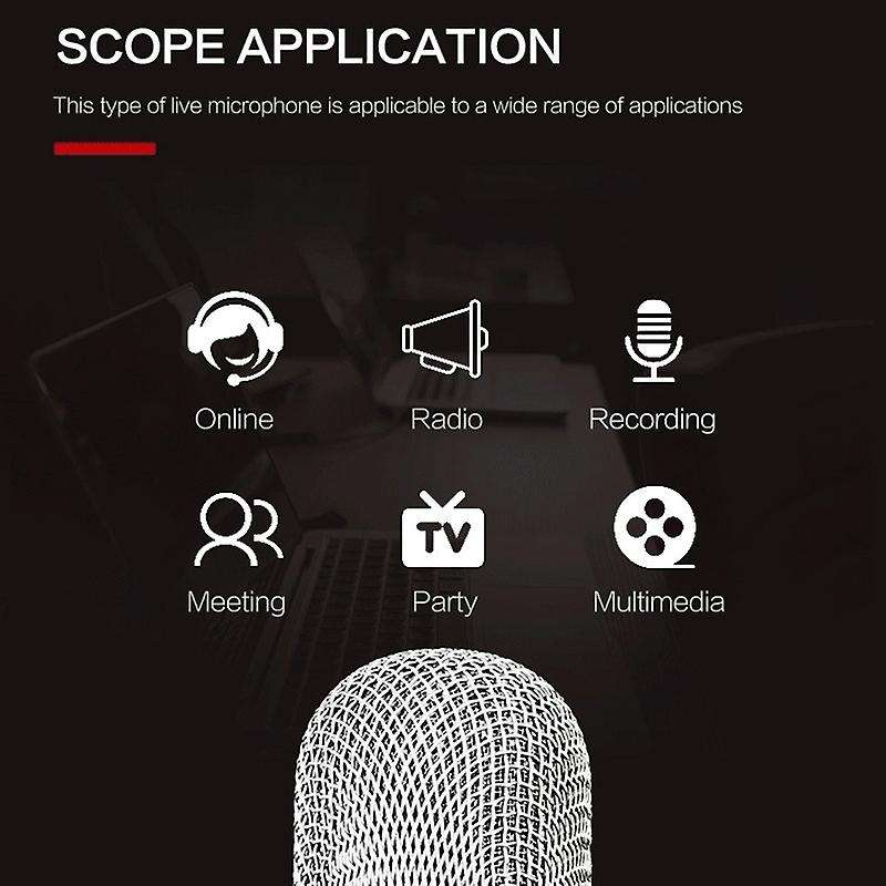 Usb Condenser Microphone for Laptop Pc Recording,broadcast and Game