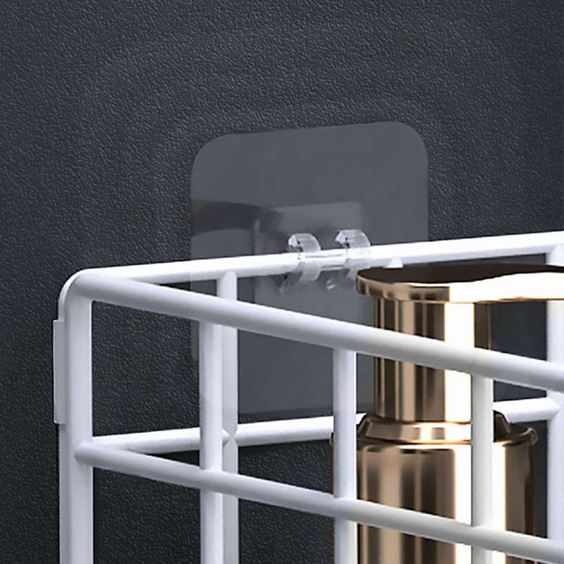 Foldable Iron Laundry Basket Wall Mounted Bathroom Dirty White