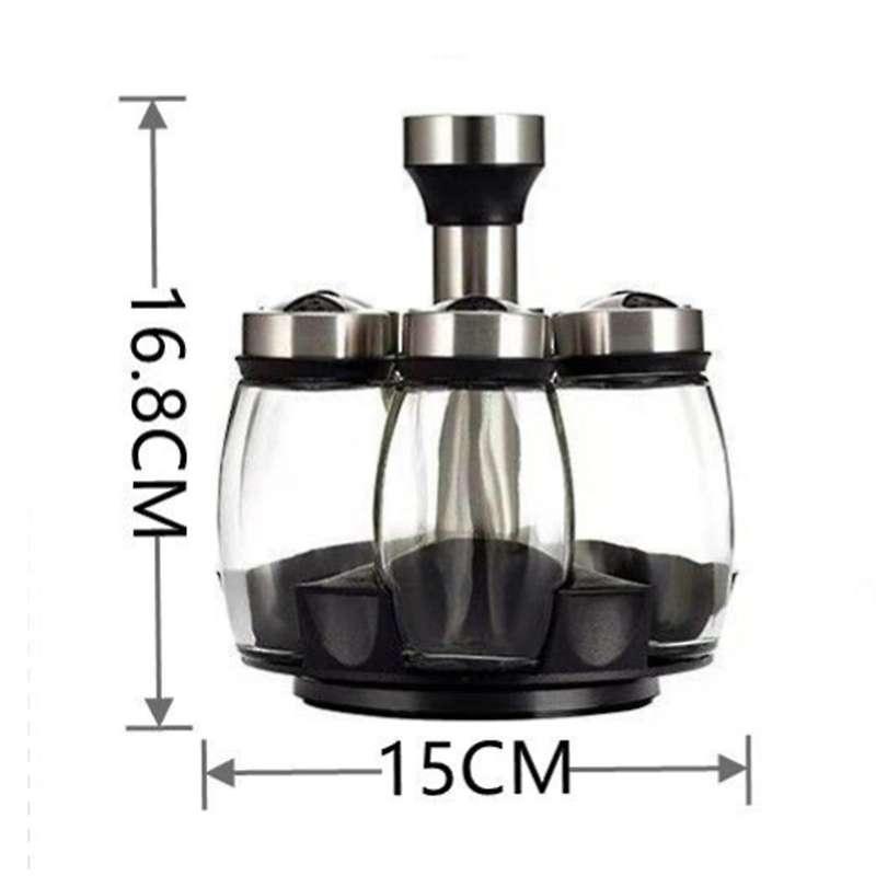 Rotary Seasoning Rack Black Seasoning Bottle Box Seasoning Jar