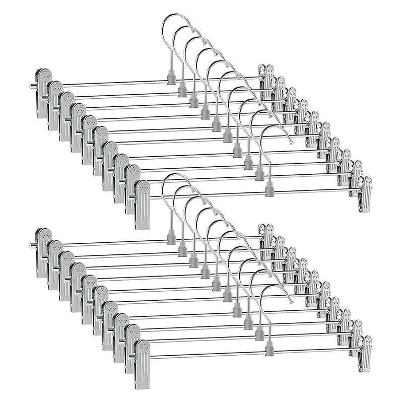 Pant Hangers,skirt Hangers with Clips Space Saving, for Pants 20 Pack