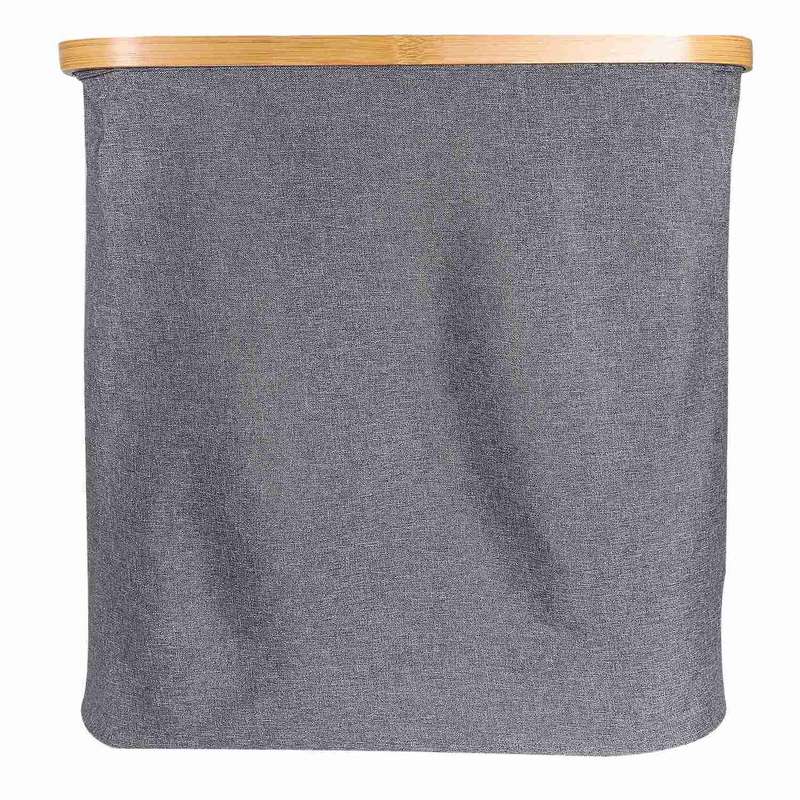 Laundry Basket with Lid, Bamboo Dirty Clothes Hamper with Handle
