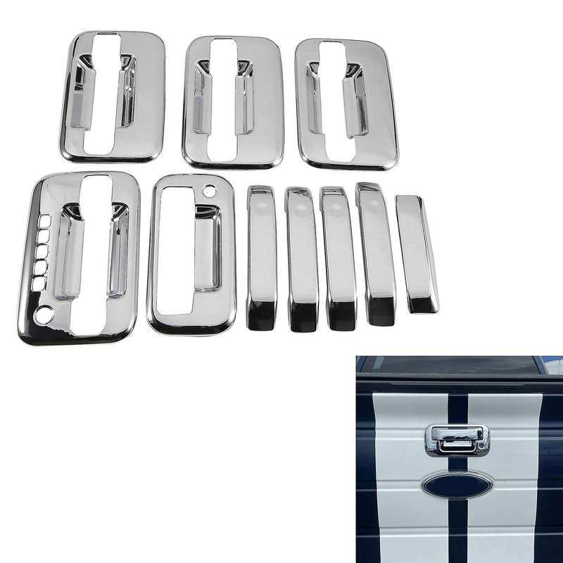 External Door Handle Covers for 2004-2019 Ford F150 Silver