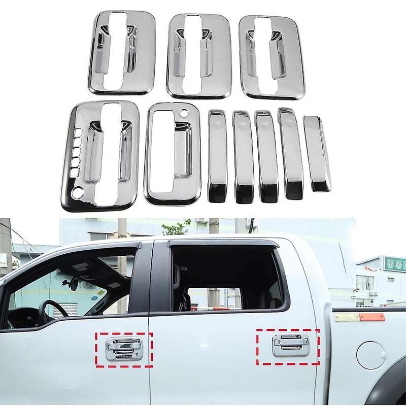 External Door Handle Covers for 2004-2019 Ford F150 Silver