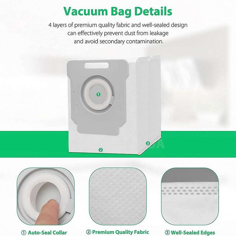 Part Vacuum Bags Dust Bag Compatible for Irobot Roomba I3 I7 I7+ E5